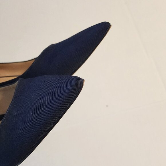 Mark Fisher LTD Pointed Pumps Block Heel Shoes 8.5 Women Blue fabric - Picture 9 of 10